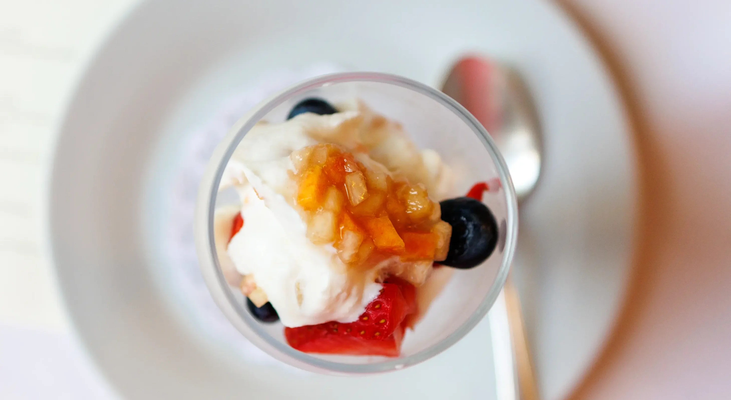 Dessert photographed from above